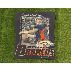 Vintage Denver Broncos shirt mens extra large John Elway caricature 90s blue NFL